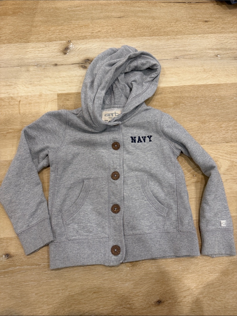 U.S. Navy Garb team gray button hoodie 4T
